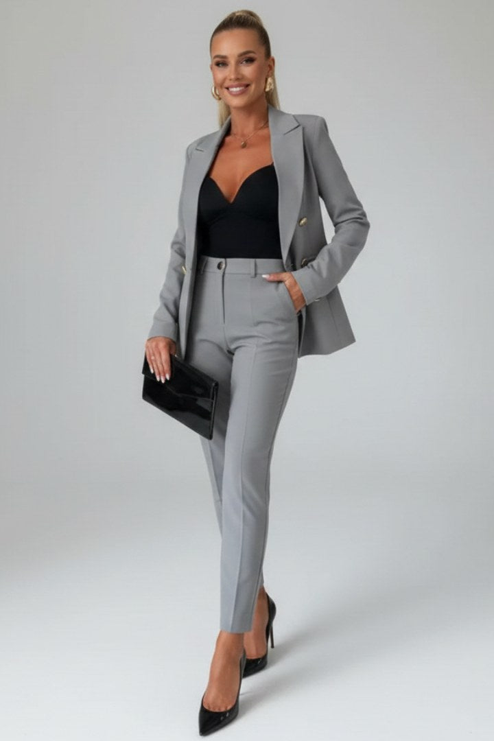 Valerie | Women's Tailored Blazer Suit, High-Waisted Trouser Suit | Bella Blue