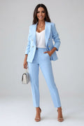 Valerie | Women's Tailored Blazer Suit, High-Waisted Trouser Suit | Bella Blue | Pink