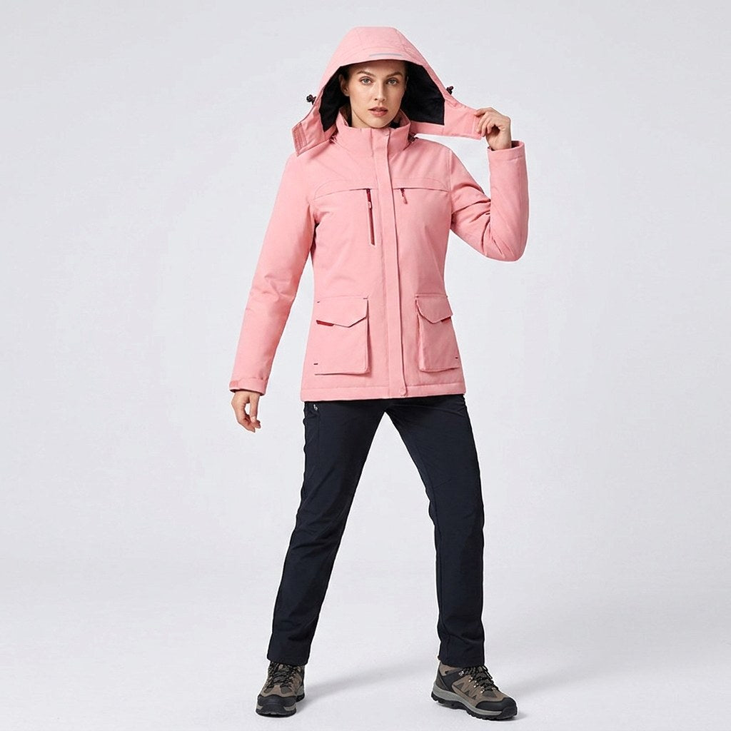 Victoire | Women's Hooded Heated Jacket with USB Power, Adjustable Temperature Jacket | Bella Blue