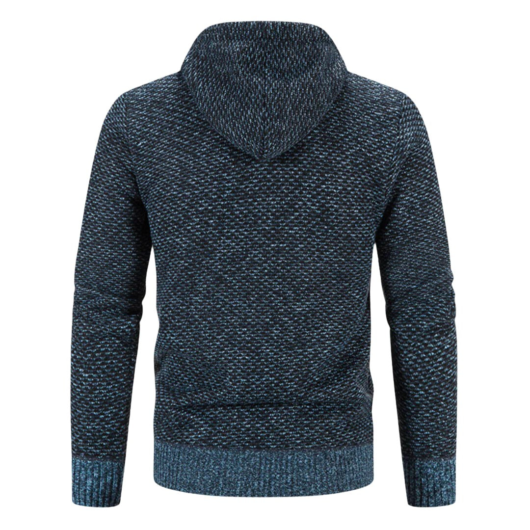 Viktor | Men's Premium Hoodie, Elegant Hooded Sweatshirt | Bella Blue | Brown