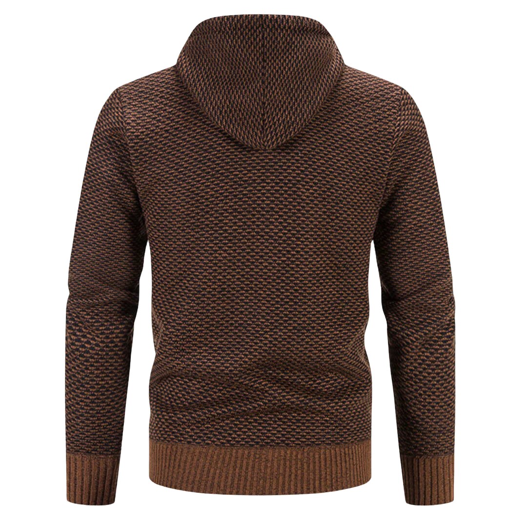 Viktor | Men's Premium Hoodie, Elegant Hooded Sweatshirt | Bella Blue | Brown