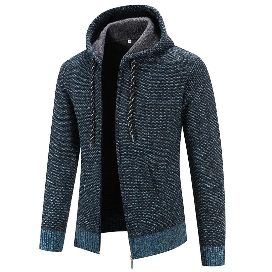 Viktor | Men's Premium Hoodie, Elegant Hooded Sweatshirt | Bella Blue | Brown