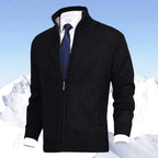Vincent | Men's Knitted Gilet with Full-Length Zip, Stand-Collar Layering Gilet | Bella Blue