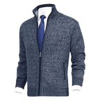 Vincent | Men's Knitted Gilet with Full-Length Zip, Stand-Collar Layering Gilet | Bella Blue