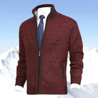 Vincent | Men's Knitted Gilet with Full-Length Zip, Stand-Collar Layering Gilet | Bella Blue