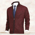 Vincent | Men's Knitted Gilet with Full-Length Zip, Stand-Collar Layering Gilet | Bella Blue