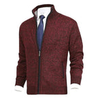 Vincent | Men's Knitted Gilet with Full-Length Zip, Stand-Collar Layering Gilet | Bella Blue