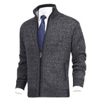 Vincent | Men's Knitted Gilet with Full-Length Zip, Stand-Collar Layering Gilet | Bella Blue