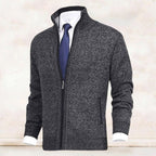 Vincent | Men's Knitted Gilet with Full-Length Zip, Stand-Collar Layering Gilet | Bella Blue