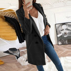 Violet | Women's Long Button-Front Coat, Elegant Tailored Coat | Bella Blue