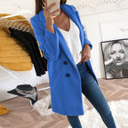Violet | Women's Long Button-Front Coat, Elegant Tailored Coat | Bella Blue