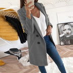 Violet | Women's Long Button-Front Coat, Elegant Tailored Coat | Bella Blue