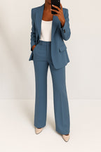 Vivienne | Women's Tailored Blazer and Trouser Set | Bella Blue | Gray