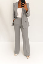 Vivienne | Women's Tailored Blazer and Trouser Set | Bella Blue | Beige