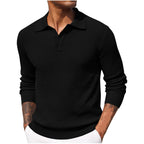 Volker | Men's Jumper with Polo Collar, Elegant Knit Jumper | Bella Blue | Blue