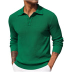 Volker | Men's Jumper with Polo Collar, Elegant Knit Jumper | Bella Blue | Blue
