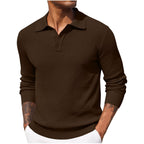 Volker | Men's Jumper with Polo Collar, Elegant Knit Jumper | Bella Blue | Blue
