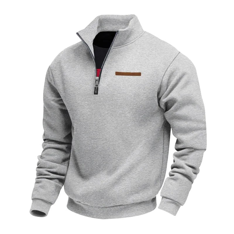 Waldemar | Men's Fleece Jumper, Casual Men's Sweatshirt | Bella Blue | Beige