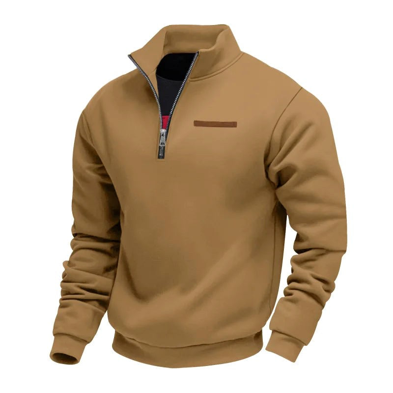 Waldemar | Men's Fleece Jumper, Casual Men's Sweatshirt | Bella Blue | Beige