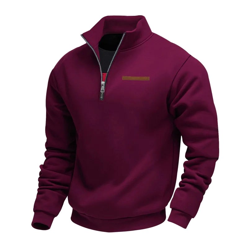 Waldemar | Men's Fleece Jumper, Casual Men's Sweatshirt | Bella Blue | Beige