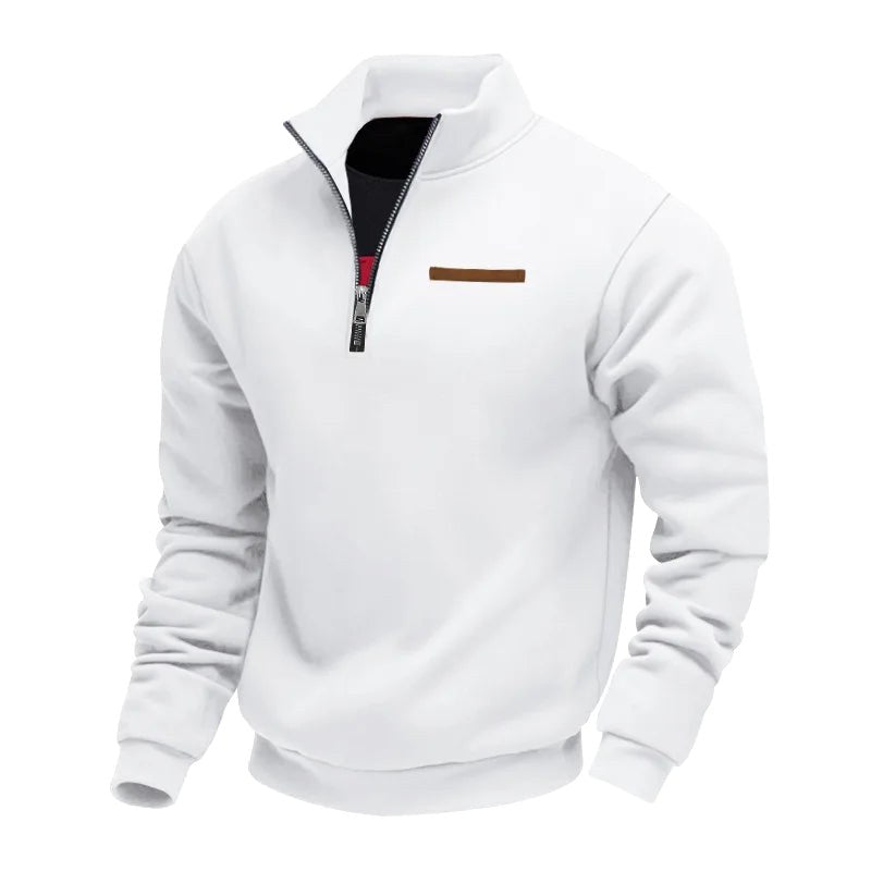 Waldemar | Men's Fleece Jumper, Casual Men's Sweatshirt | Bella Blue | Beige