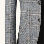 Warren | Men's Checked Lightweight Slim Fit Blazer, Smart Casual Blazer Suit | Bella Blue