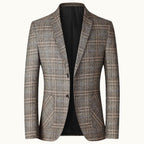 Warren | Men's Checked Lightweight Slim Fit Blazer, Smart Casual Blazer Suit | Bella Blue