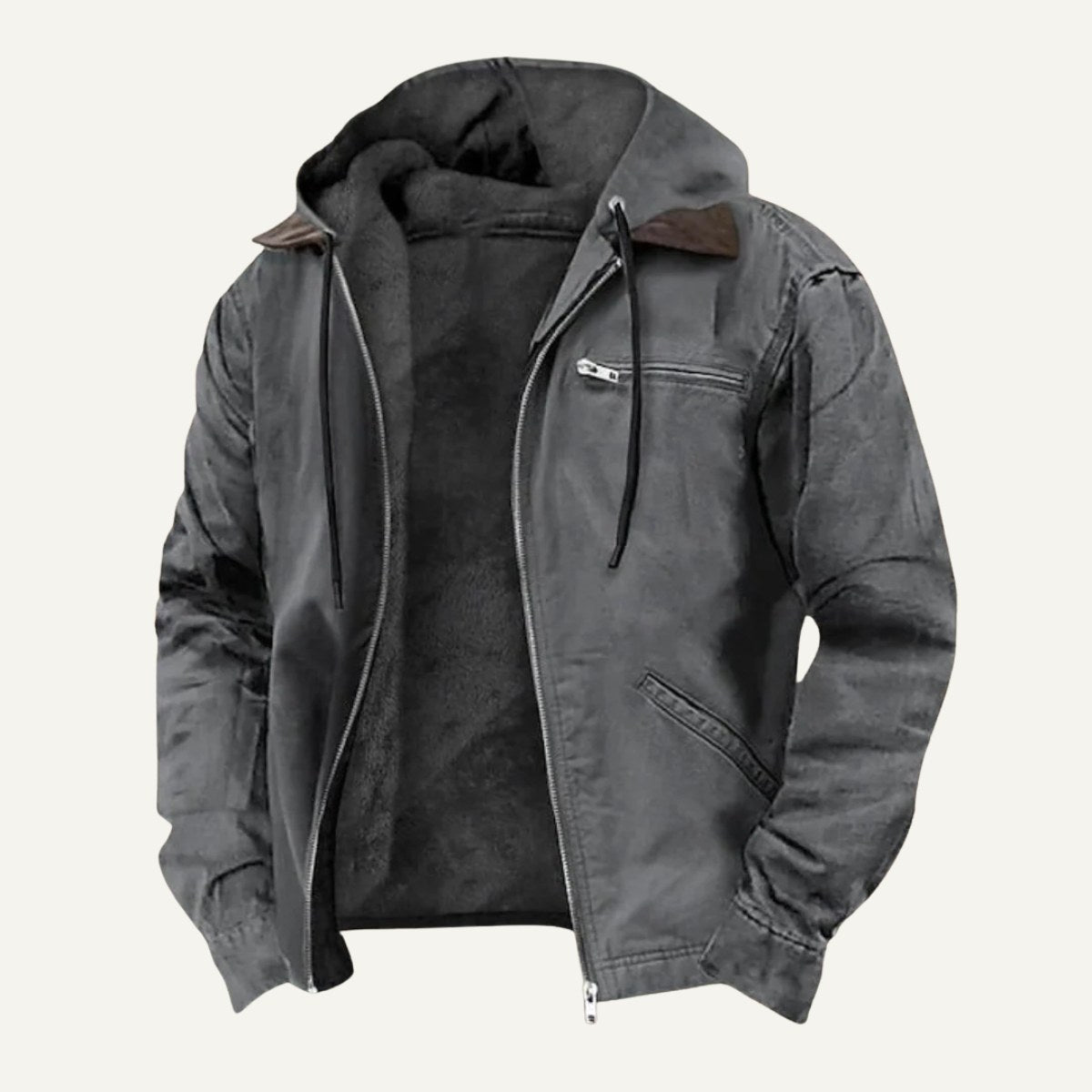 Wesley | Men's Hooded Fleece-Lined Jacket, Warm Winter Coat | Bella Blue