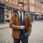 Wesley | Men's Hooded Fleece-Lined Jacket, Warm Winter Coat | Bella Blue
