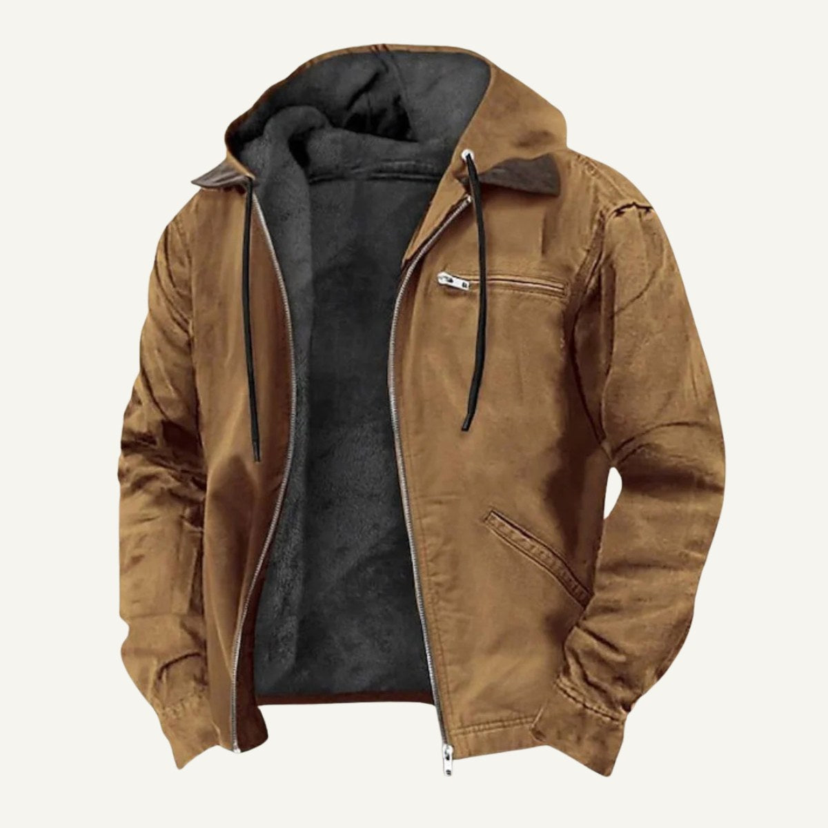 Wesley | Men's Hooded Fleece-Lined Jacket, Warm Winter Coat | Bella Blue