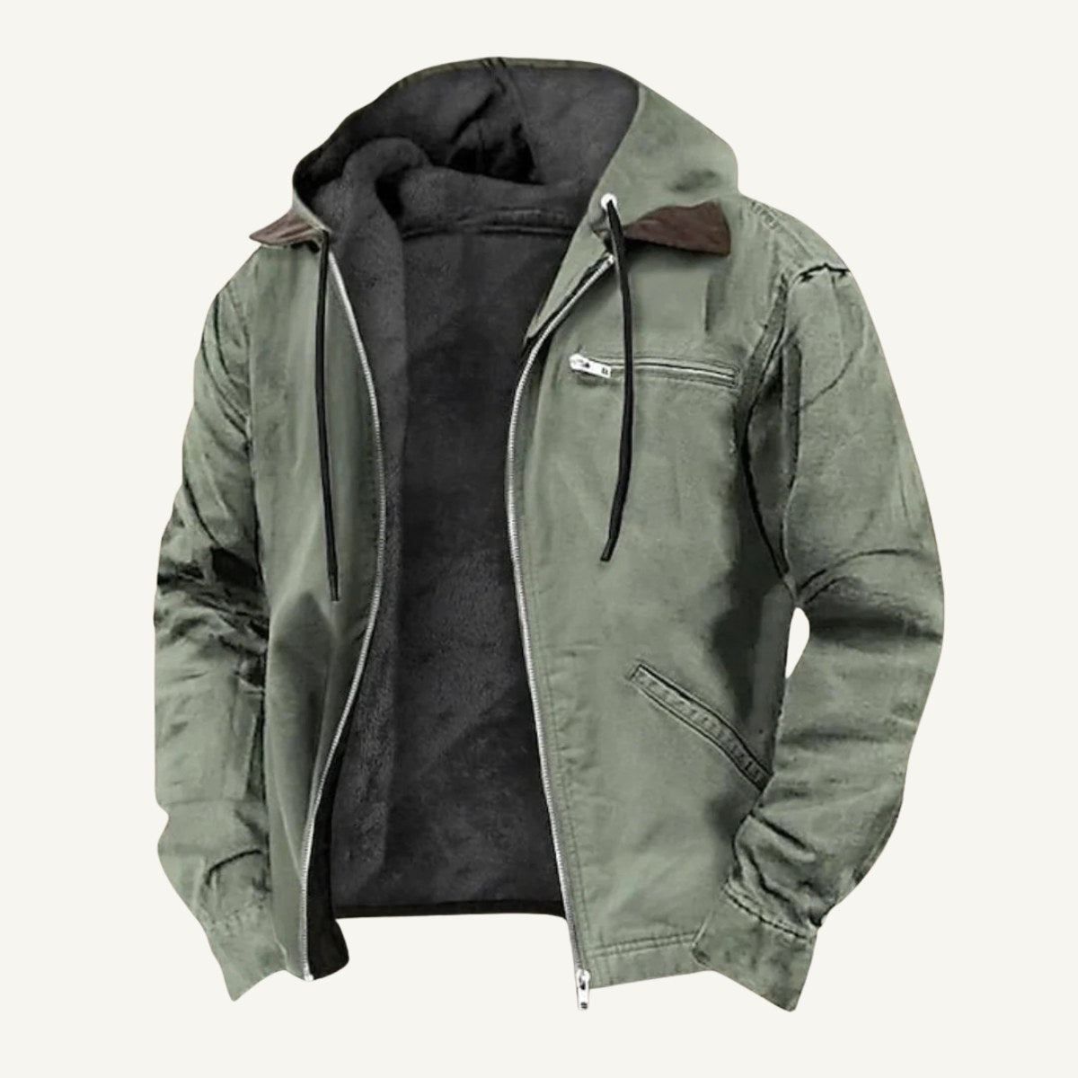 Wesley | Men's Hooded Fleece-Lined Jacket, Warm Winter Coat | Bella Blue