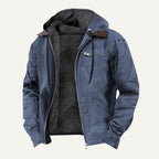 Wesley | Men's Hooded Fleece-Lined Jacket, Warm Winter Coat | Bella Blue
