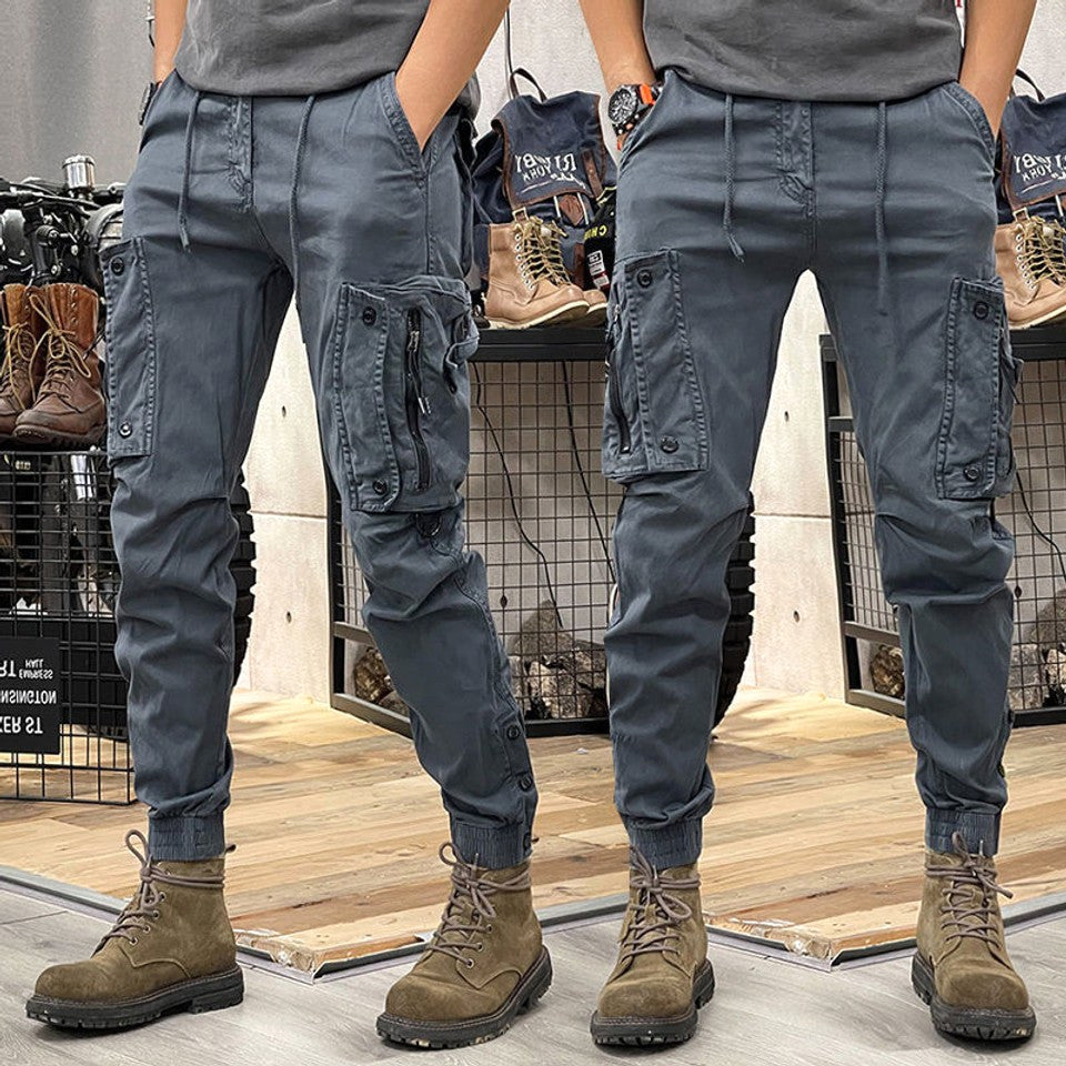 Wilfred | Men's Cargo Trousers with Multiple Pockets, Practical Work Trousers | Bella Blue