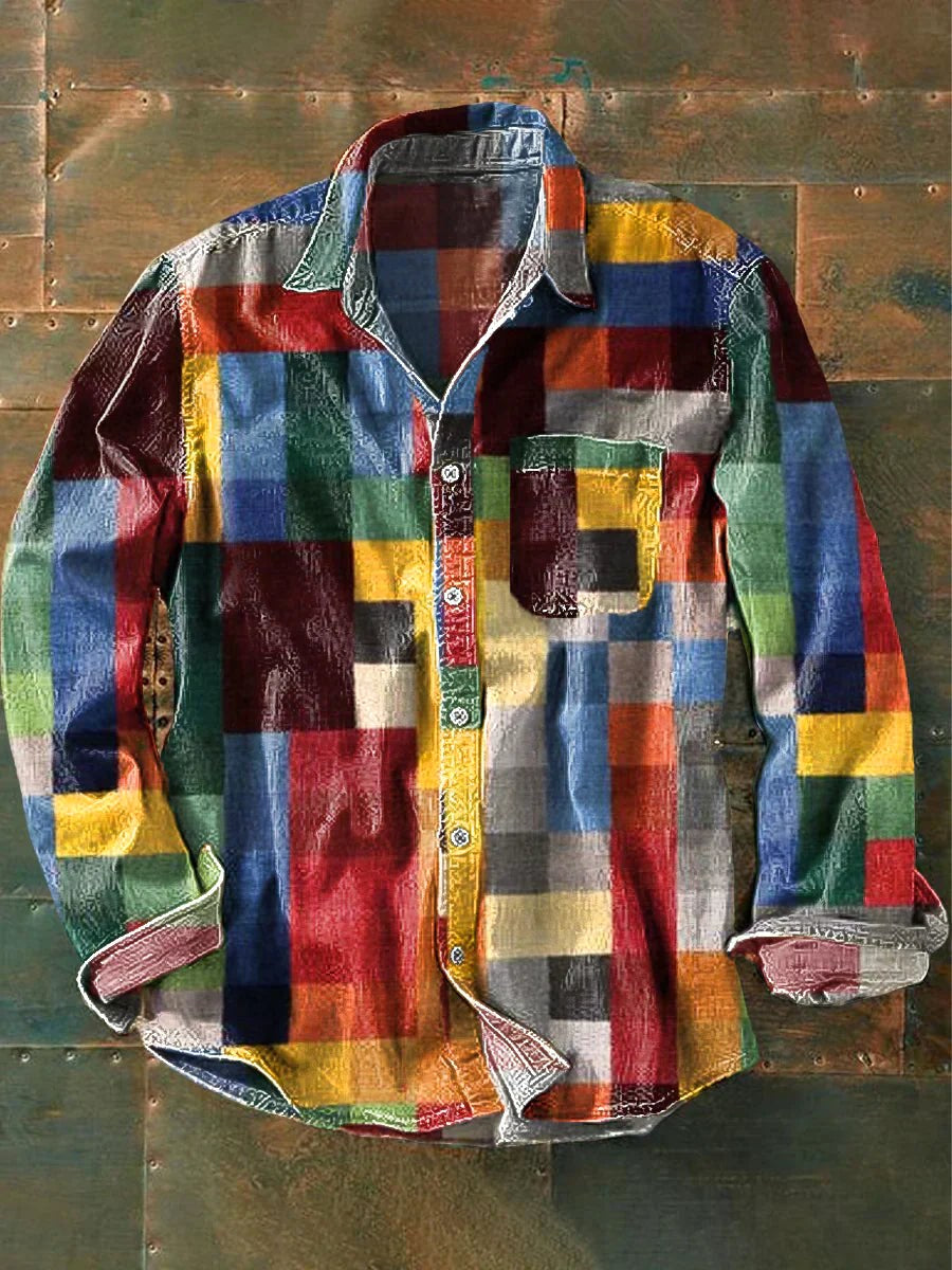 William | Men's Long Sleeve Shirt with Chest Pocket, Smart Casual Shirt | Bella Blue | Multicolour