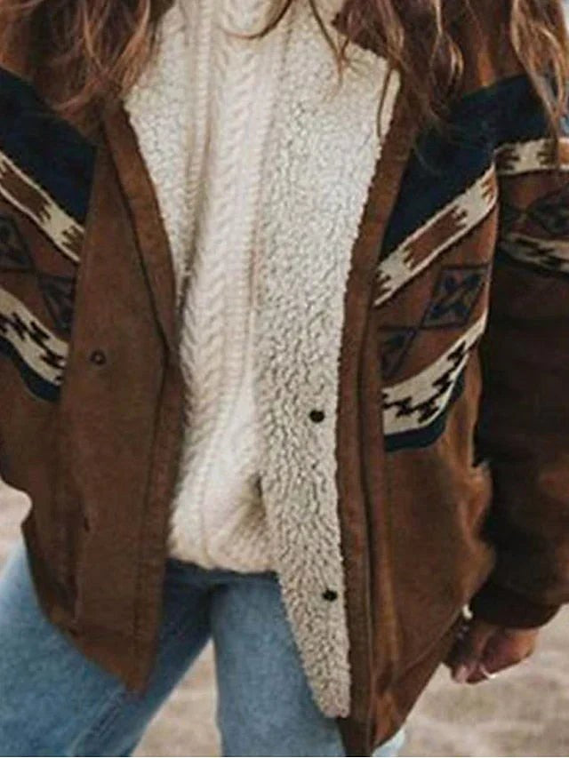 Winifred | Women's Plush Winter Coat, Retro Style Autumn Coat | Bella Blue