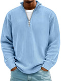 Wolfgang | Men's Jumper with Half-Zip Design, Structured Trendy Jumper | Bella Blue | Blue