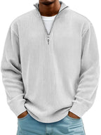 Wolfgang | Men's Jumper with Half-Zip Design, Structured Trendy Jumper | Bella Blue | Blue