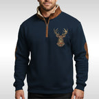 Wolfram | Men's Sherpa Jumper with Textured Structure, Warm Knit Jumper | Bella Blue | Blue