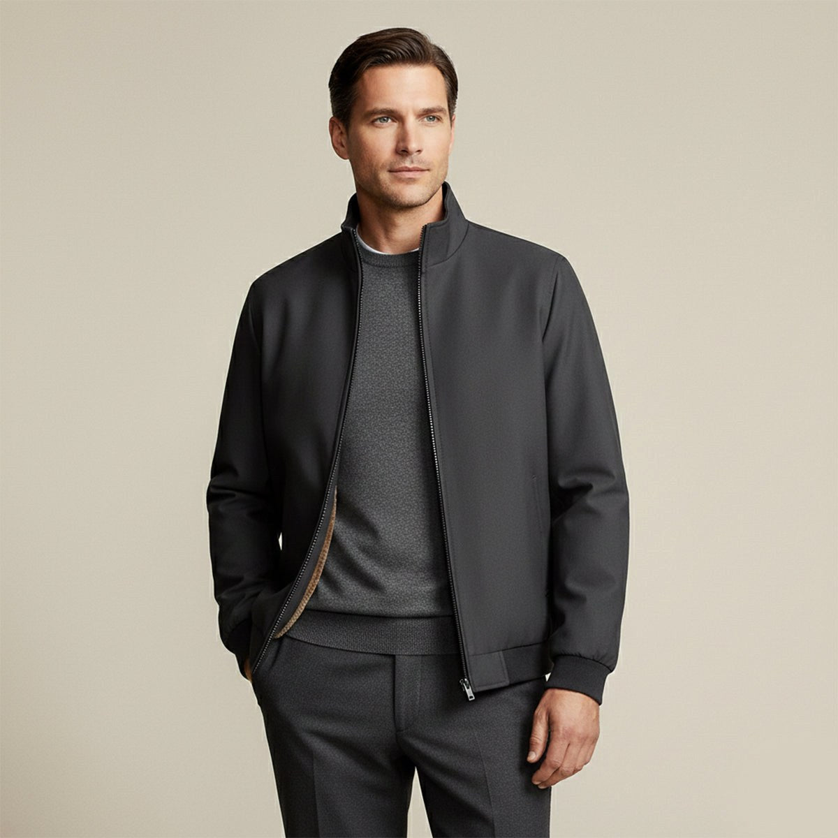 Wyatt | Men's Fleece-Lined Jacket, Relaxed Structured Autumn Jacket | Bella Blue